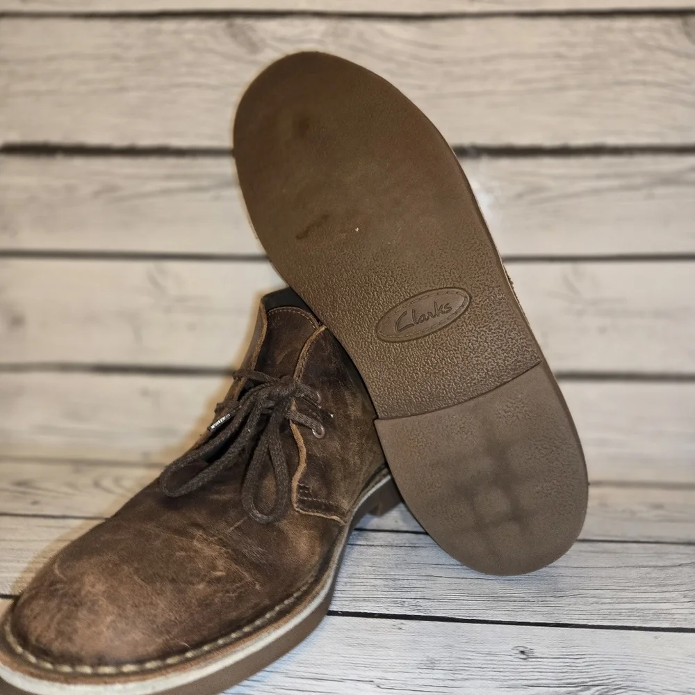 Clarks Men's Bushacre 2 Casual Chukka Boots Beeswax Dark Brown Size 11.5
